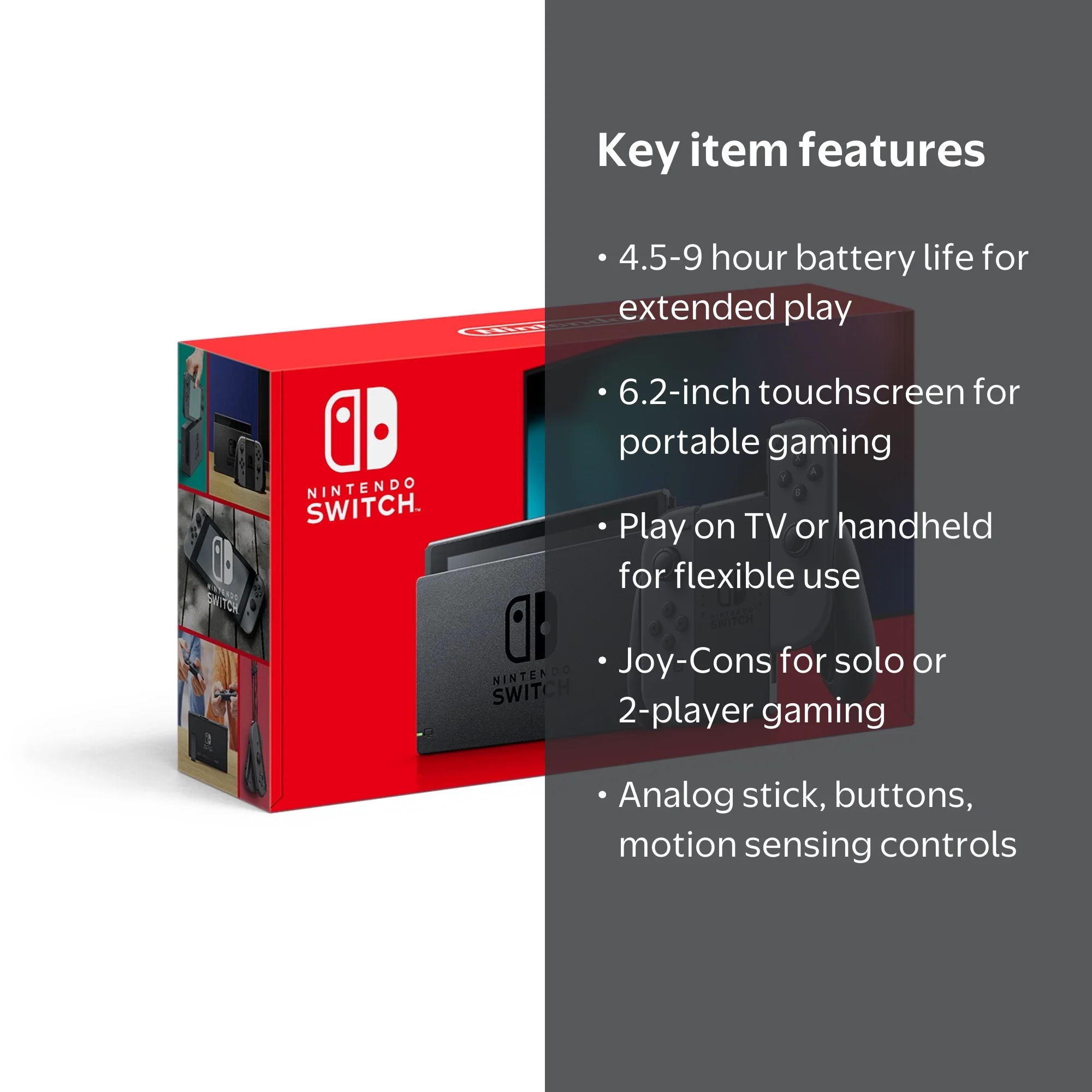 Nintendo Switch Console with Gray Joy-Con - Walmart.com