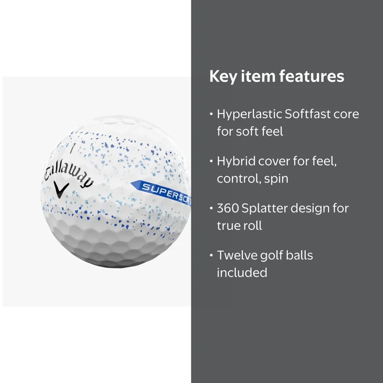 Callaway Supersoft Splatter Blue Golf Ball 12pk with 360 Alignment