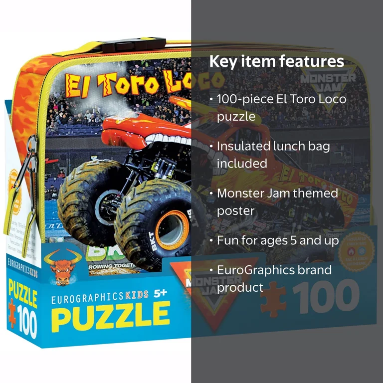 EuroGraphics Monster Jam El Toro Loco Puzzle & Lunch Bag Set – 100