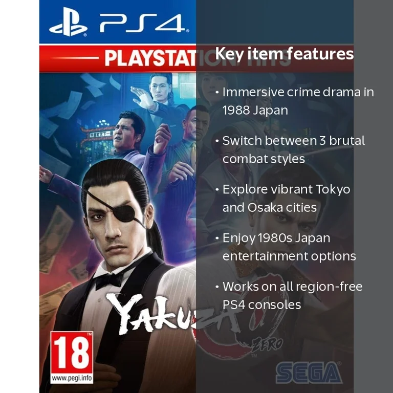 SEGA, Yakuza 0 Zero, PS4 Playstation 4, Region Free - Walmart.com