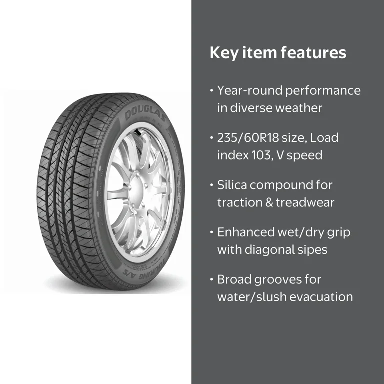 Douglas Touring A/S 235/60R18 103V All-Season Tire - Walmart.com