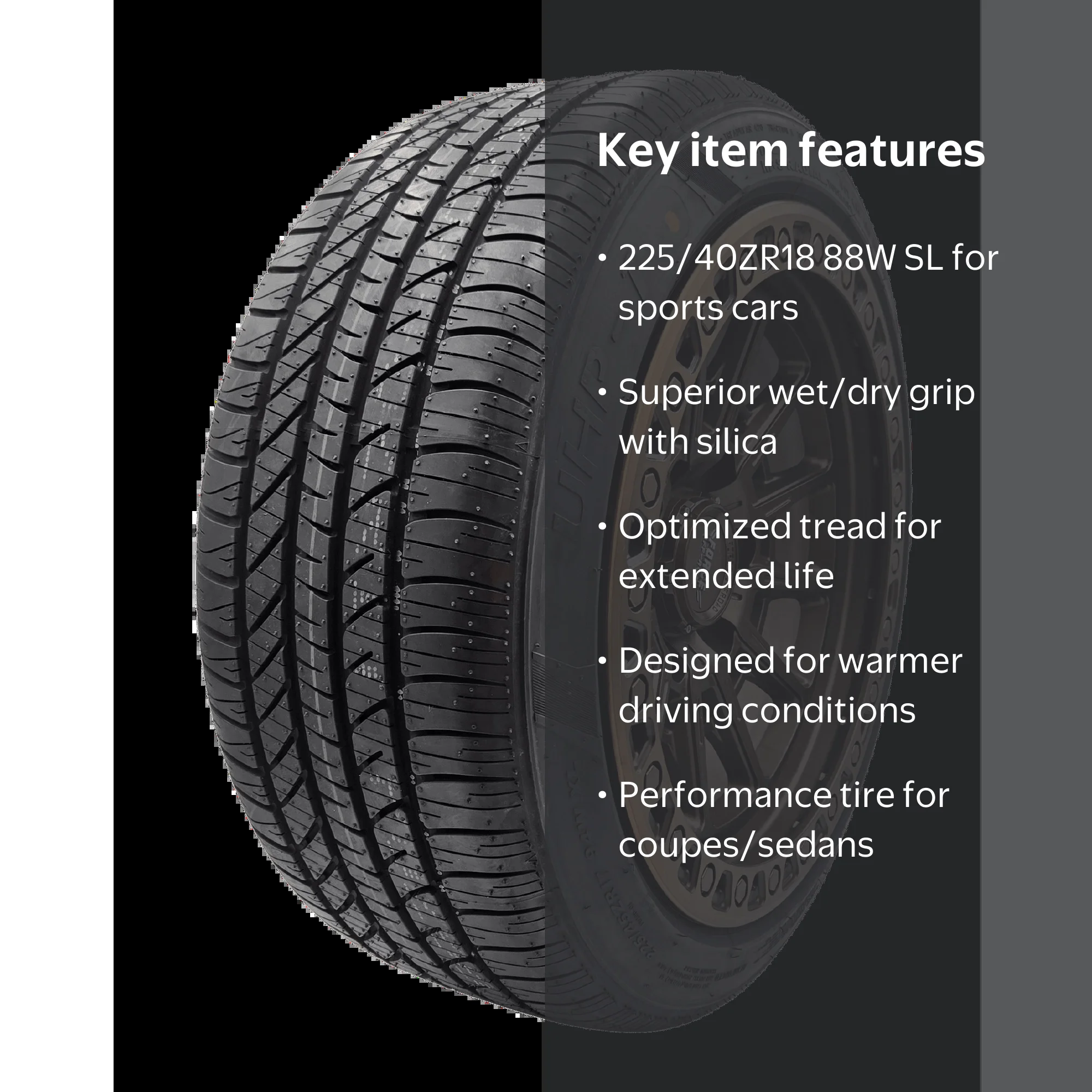 225/45R18 ① SuperMax UHP-1 UHP 225/40ZR18 88W Passenger Tire - Walmart.com