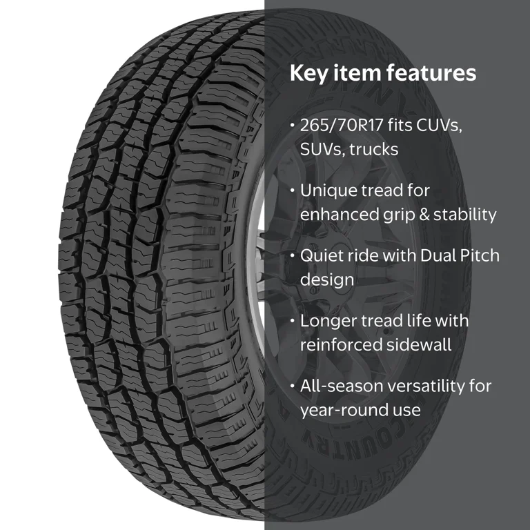 Prinx, All Season SUV Tire, 265/70R17 115T, White Letters