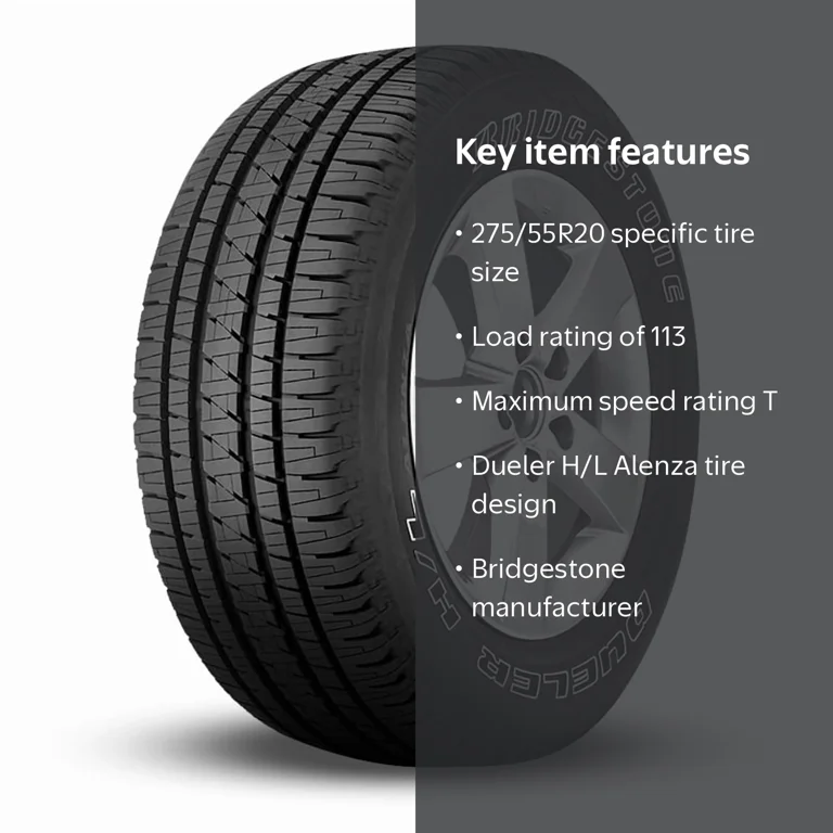 Bridgestone Dueler H/L Alenza OWL Touring Tire, 275/55R20 113T