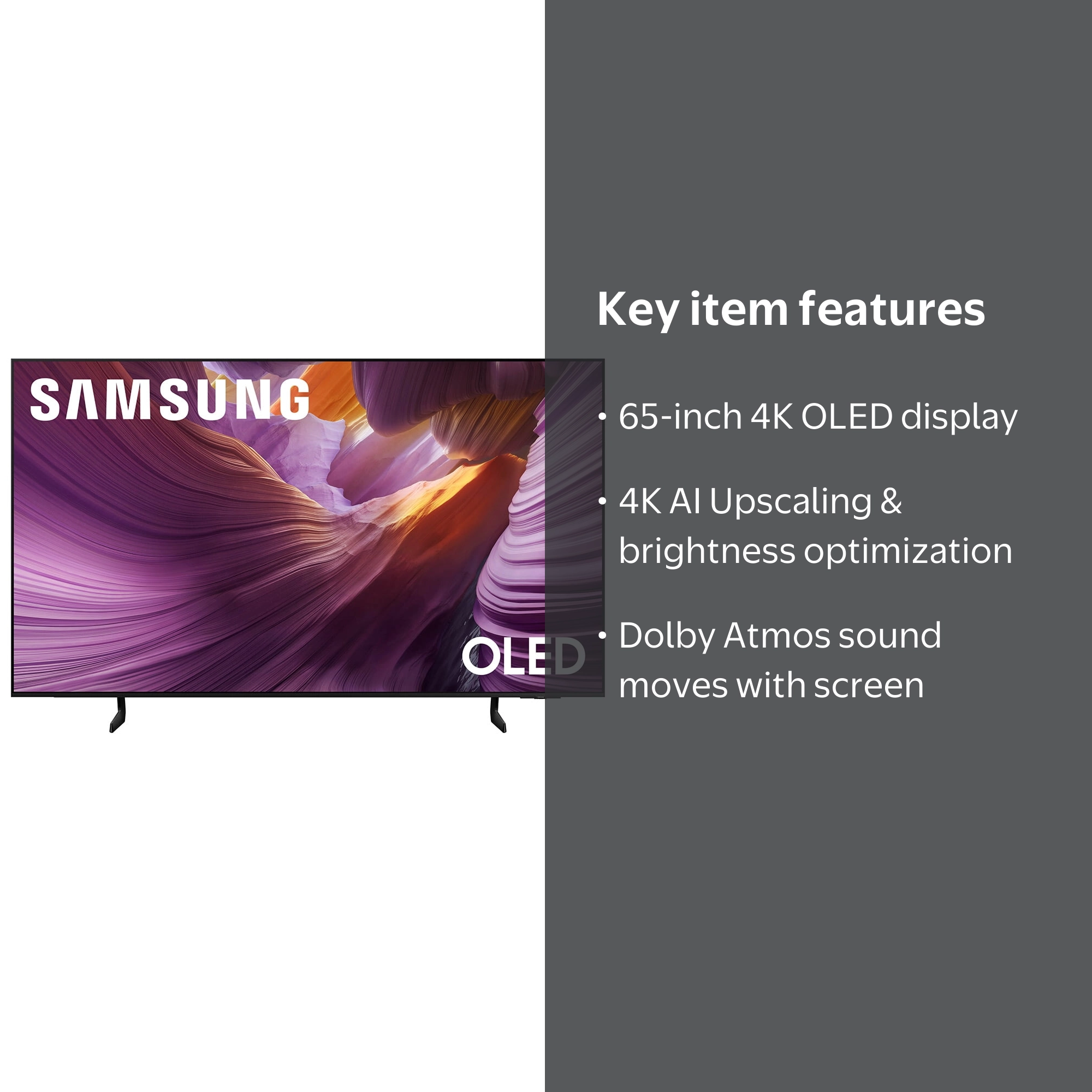 Samsung 65 inch OLED HDR 4K S85F Smart TV with Vibrant Lifelike