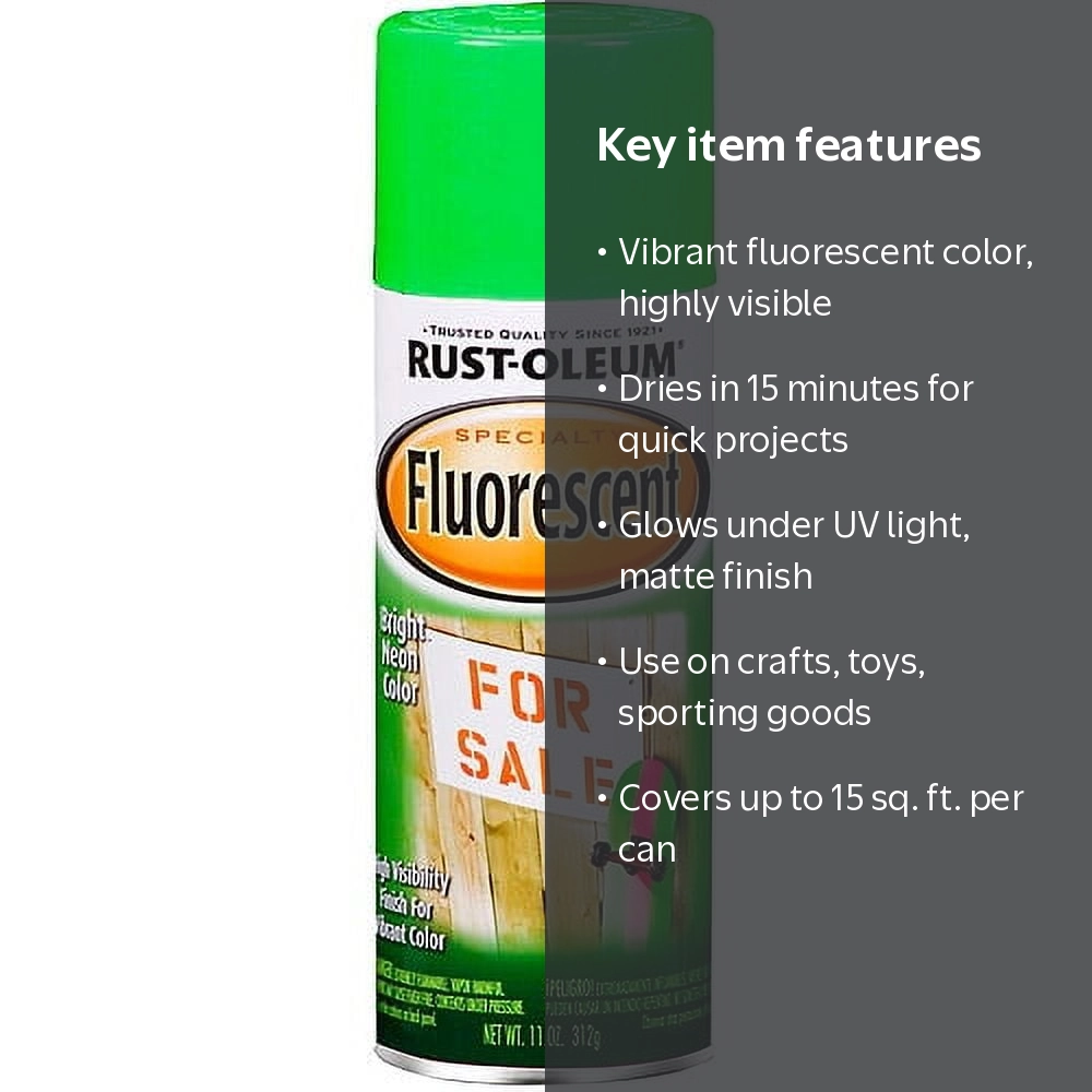 Rust-Oleum, Specialty Fluorescent Green Spray Paint, 11 oz