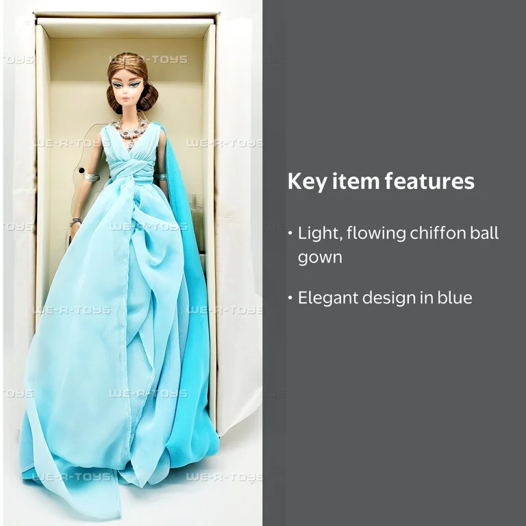 barbie blue dress Icollect 1 PCS Embroidery Wedding Party Gown Dresses & Clothes for Doll- : Toys & Games as more chiffon cascades down her back into a glamorous train Free Shipping! Barbie Fashion Model