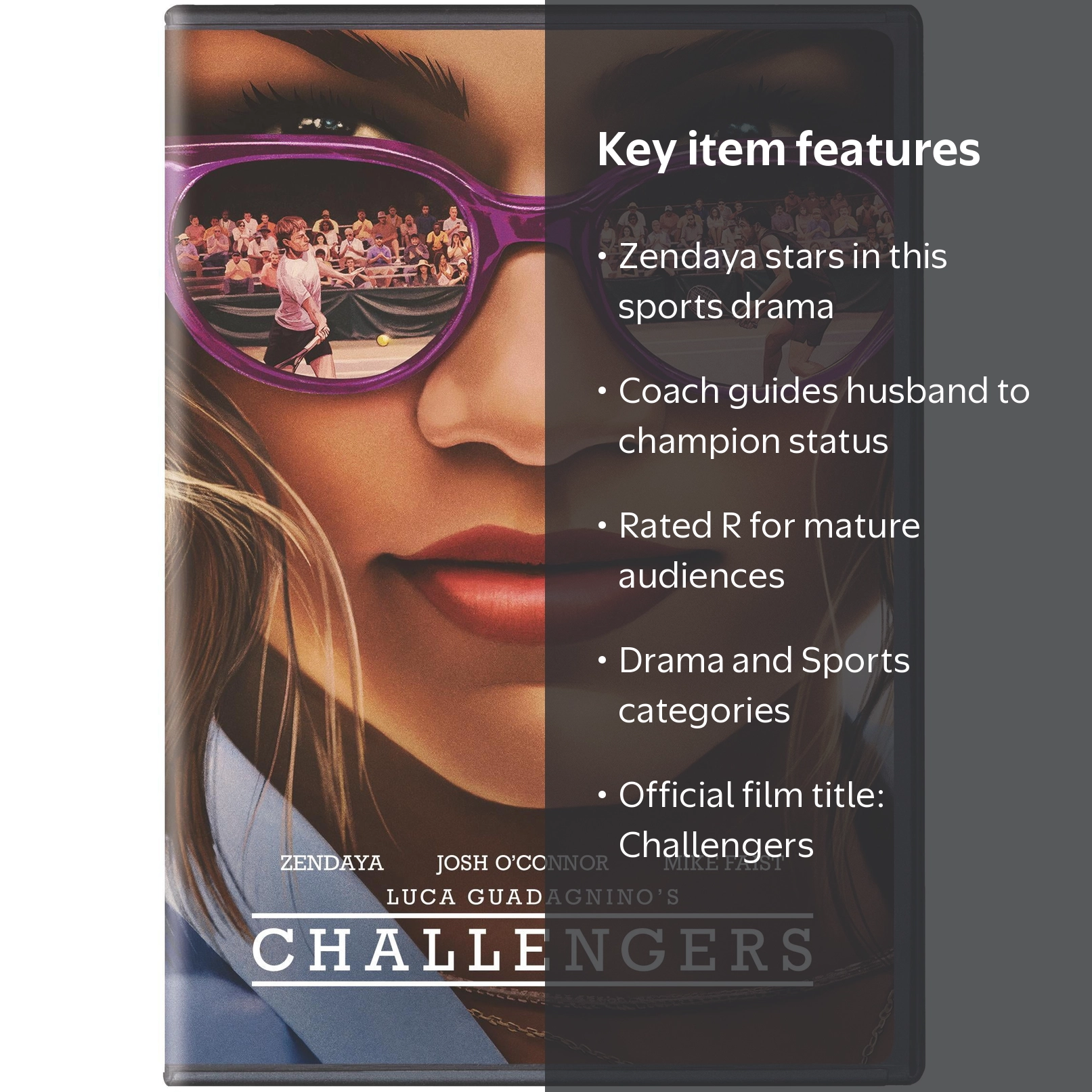 Challengers DVD, Starring Zendaya, Drama, Sports, Rated R