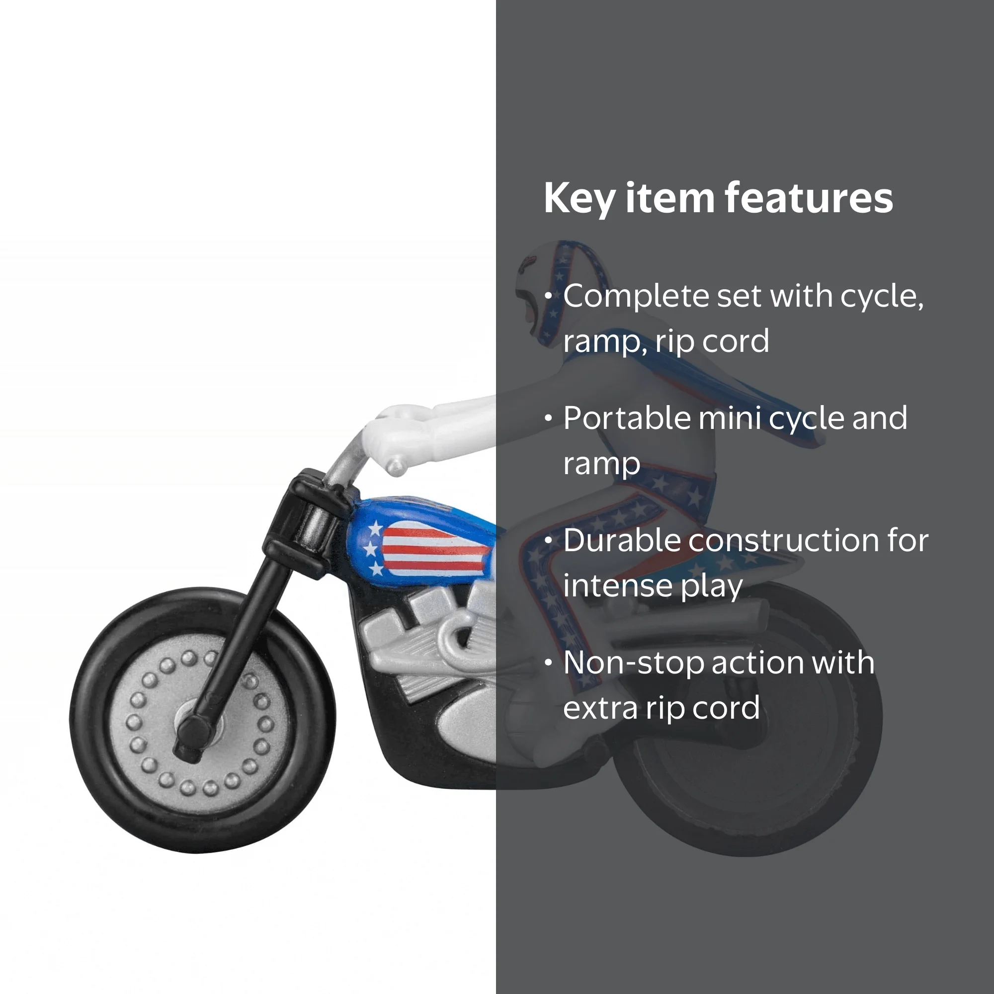 Z Wind Ups Evel Knievel Mini Stunt Cycle Rip Cord Racer - Walmart.com