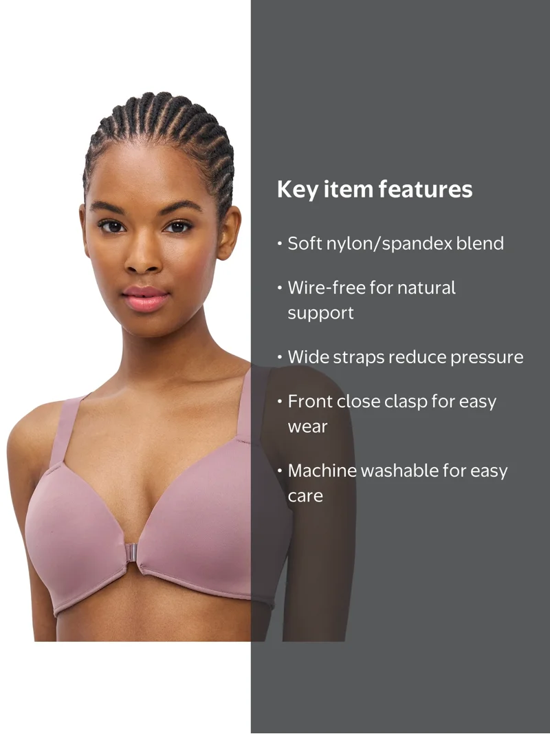 Blake & Co Wire-Free Front Closure Bra, Seamless Back, Lightly