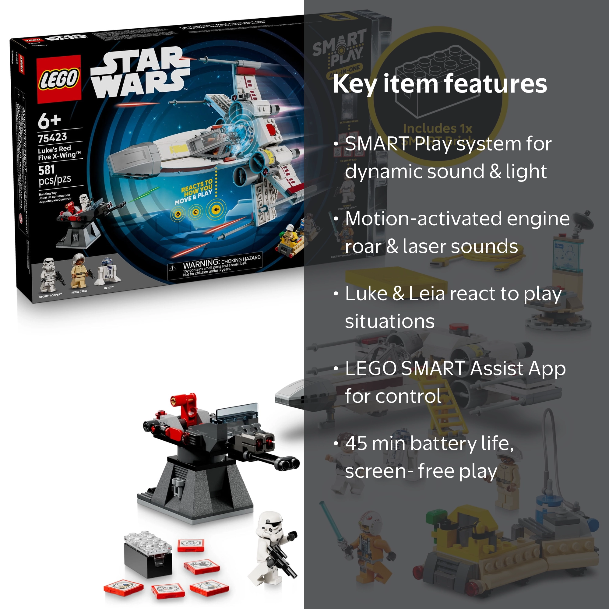 LEGO Star Wars SMART Play: Luke's Red Five X-Wing Interactive