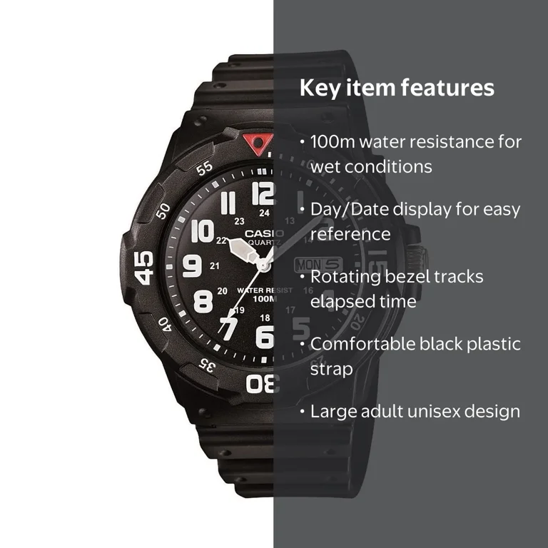 Casio Men's Sport Plastic Wrap Wristwatch, Black - Walmart.com