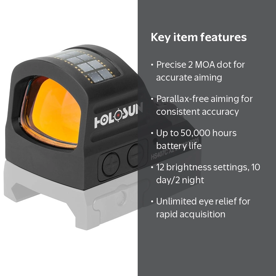HOLOSUN HS407C X2 RED DOT 実物 Holosun Classic Red Dot Only Reticle Sight HS407C X2 - Walmart.com