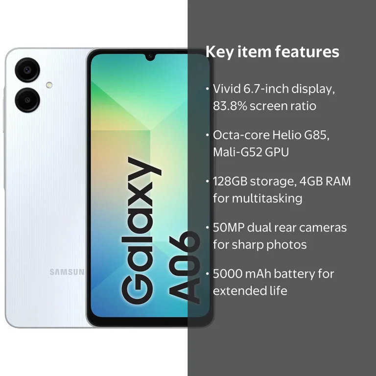 Samsung Galaxy A06 4G LTE (128GB + 4GB) 6.7