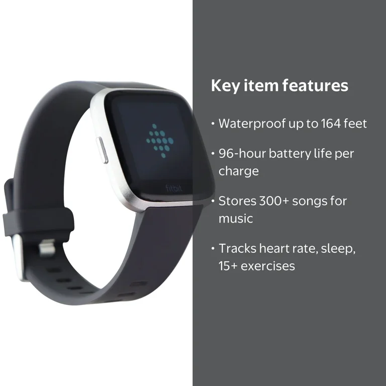 Fitbit, Restored Smartwatch Activity Tracker, FB504, Gray