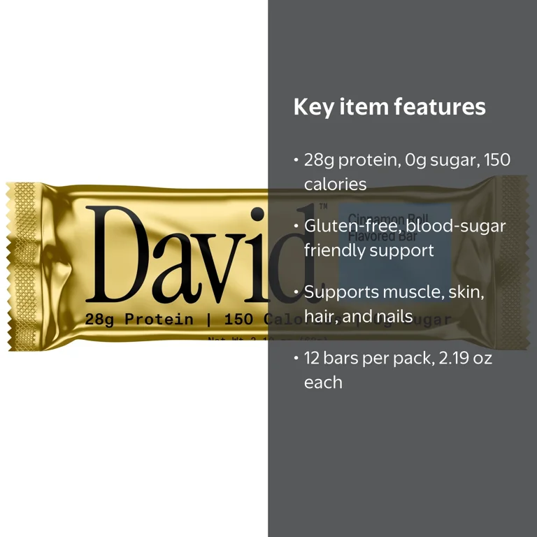 DAVID Seeds, Cinnamon Roll Flavored Protein Bar, 12 Pack - Walmart.com