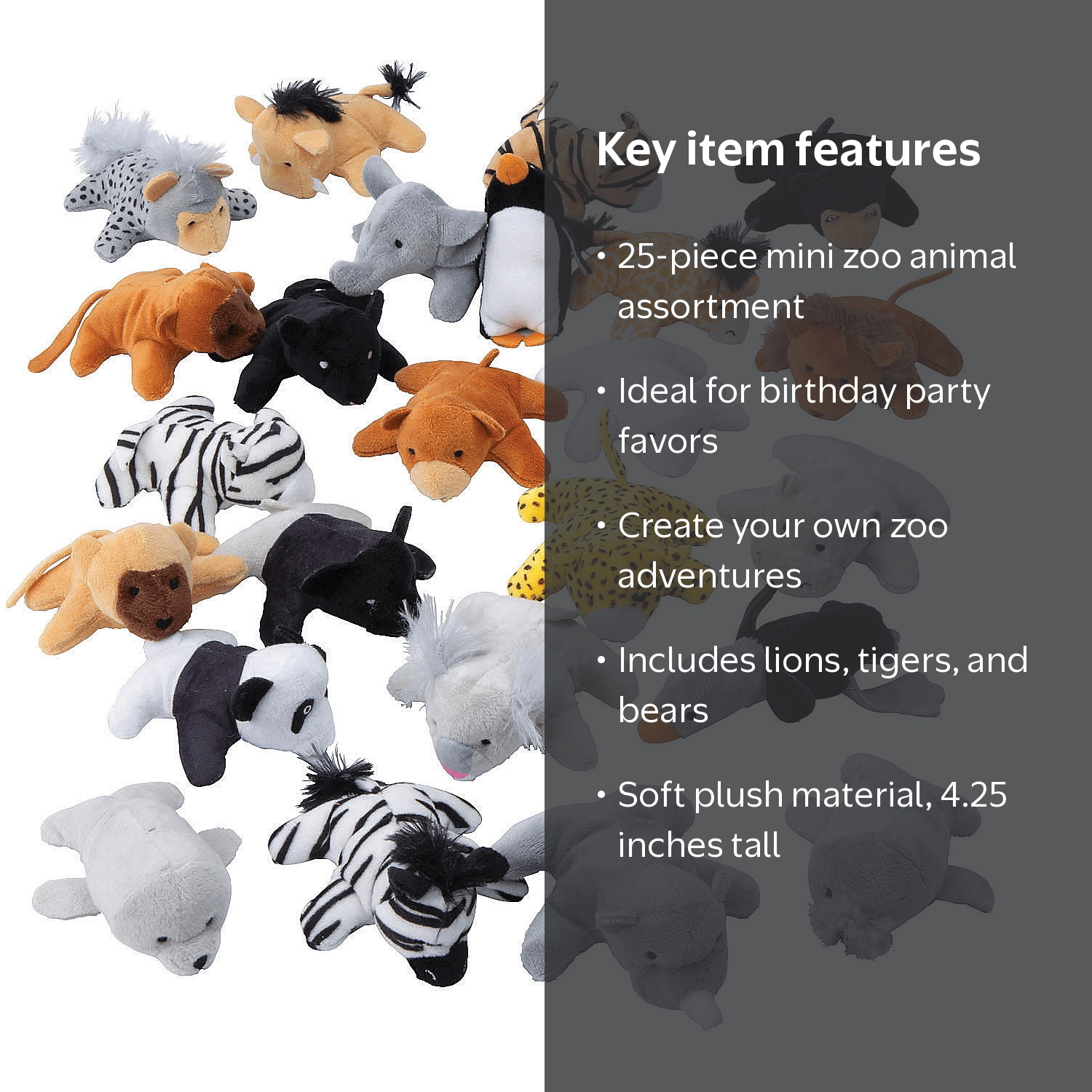 25Pc Mini Zoo Animal Assortment - Toys - 25 Pieces - Walmart.com