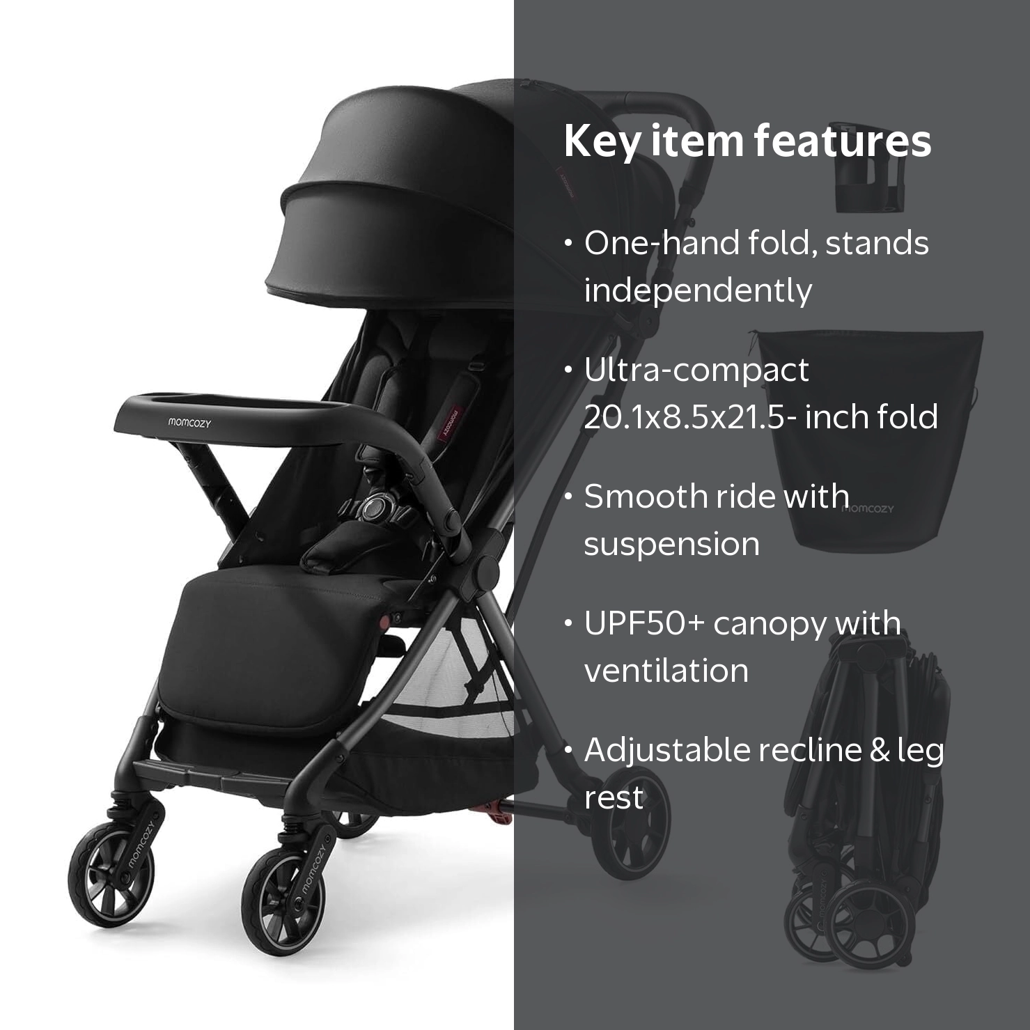 P*O様 LittlePrincessjiimoジーモジモジイモ400% シーク Momcozy, ClickGo Lightweight Stroller, Compact Travel, Large