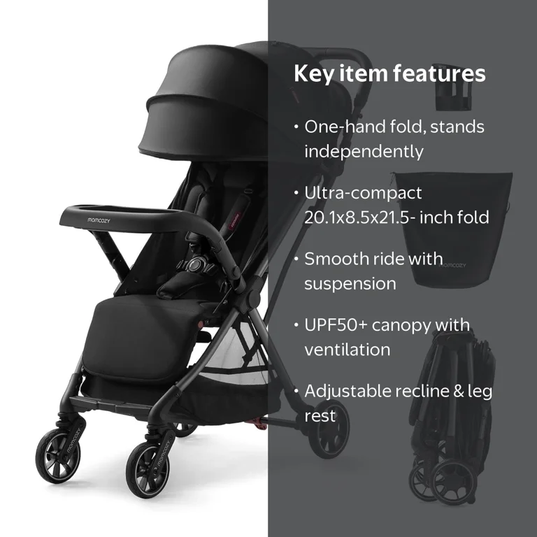 Momcozy, ClickGo Lightweight Stroller, Compact Travel, Large