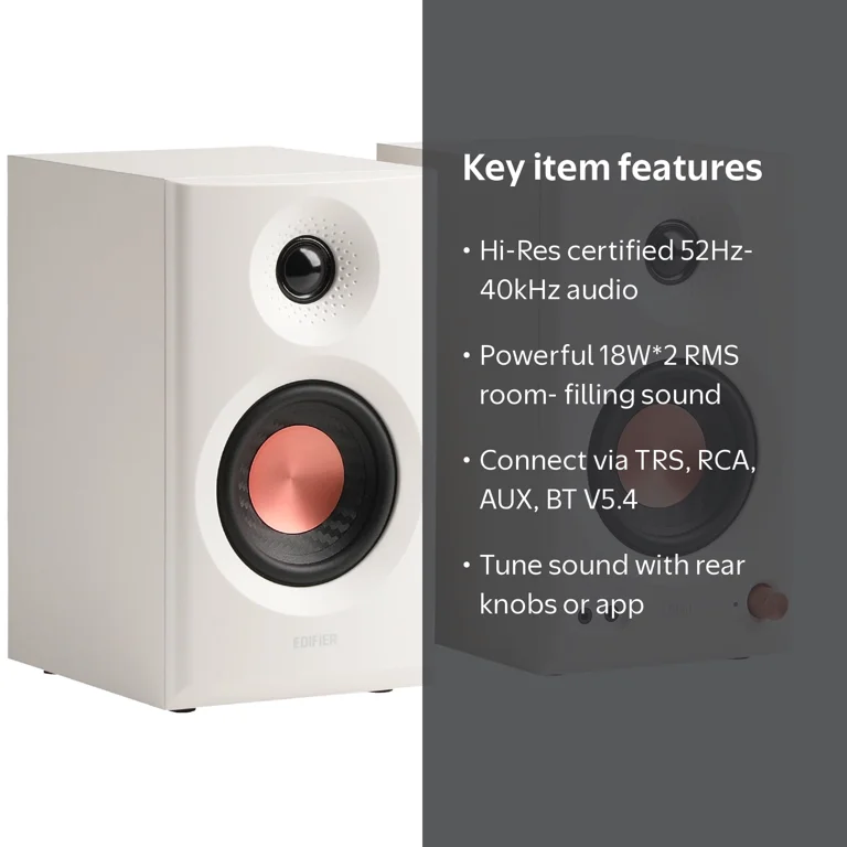 Edifier, MR3 Powered Studio Monitor Speakers, White, Pair