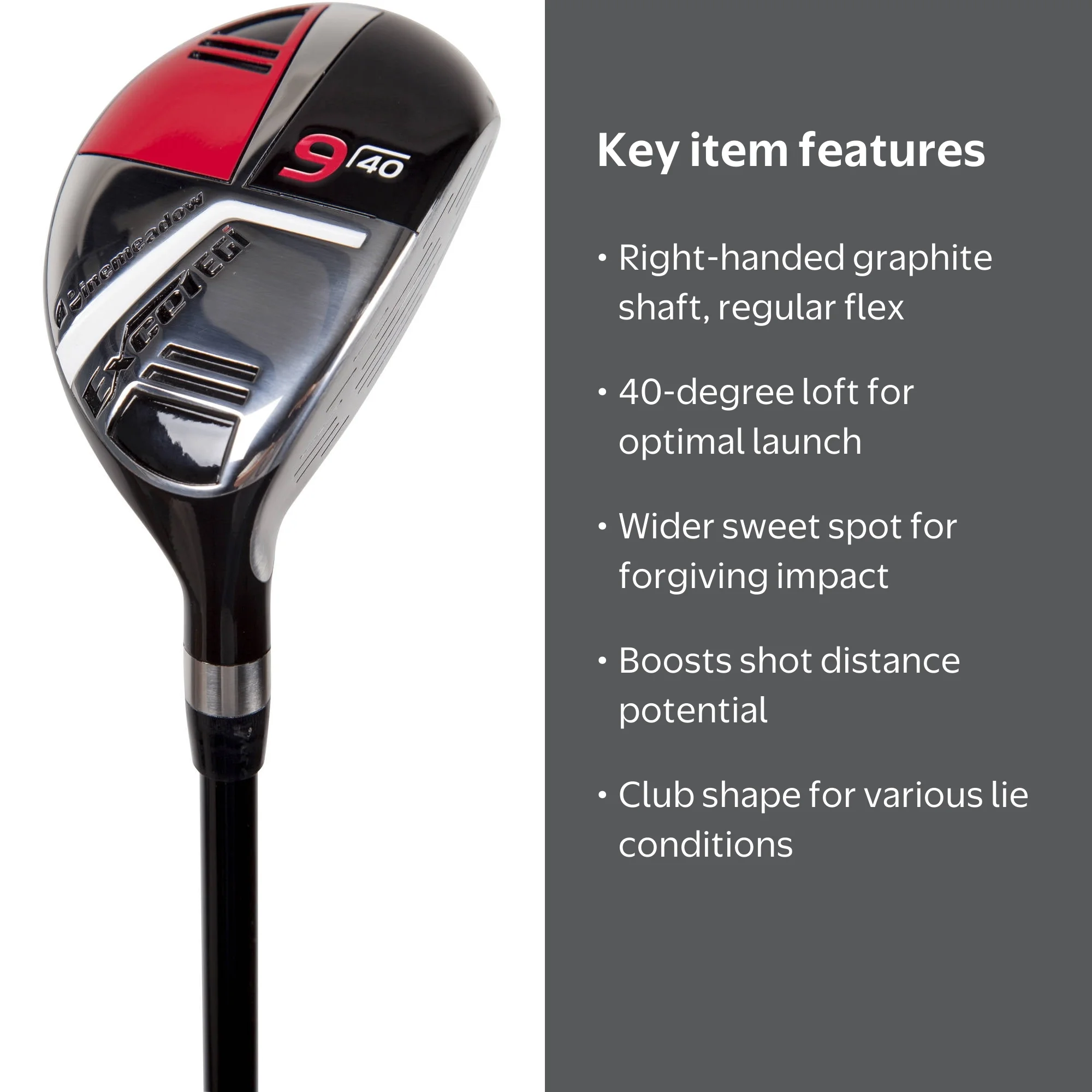 Pinemeadow Excel EGI Men's 9 Hybrid, Right Hand, Graphite, Regular