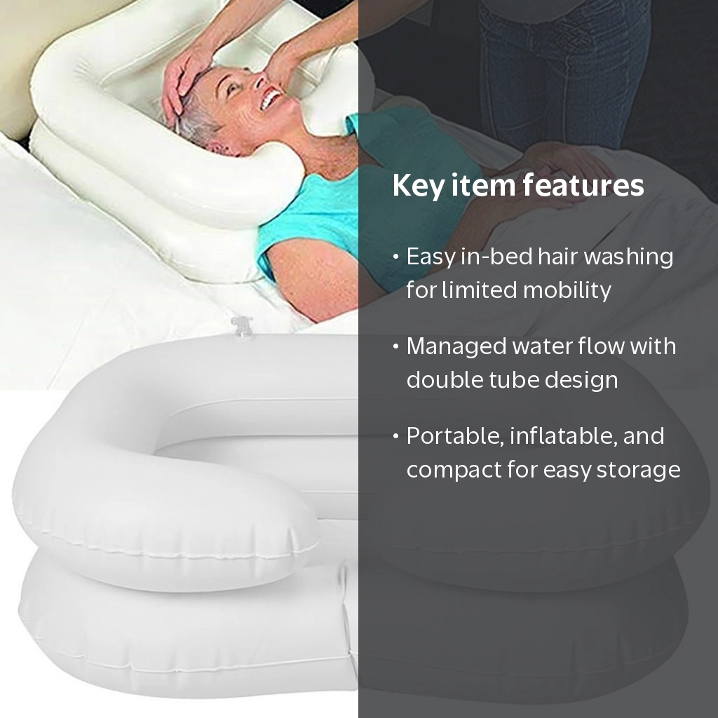 Hxlamzoo Inflatable Shampoo Bowl,Bedside Hair Washing Basin