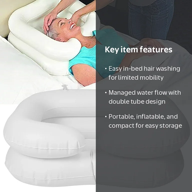 Hxlamzoo Inflatable Shampoo Bowl,Bedside Hair Washing Basin