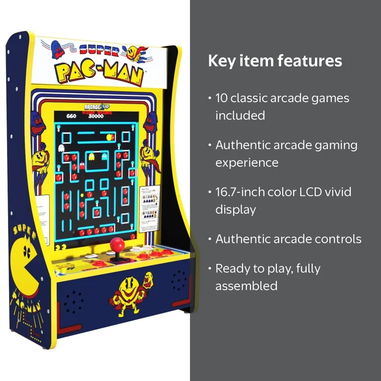 Arcade1Up Super Pac-Man Partycade (10 Games) - Walmart.com
