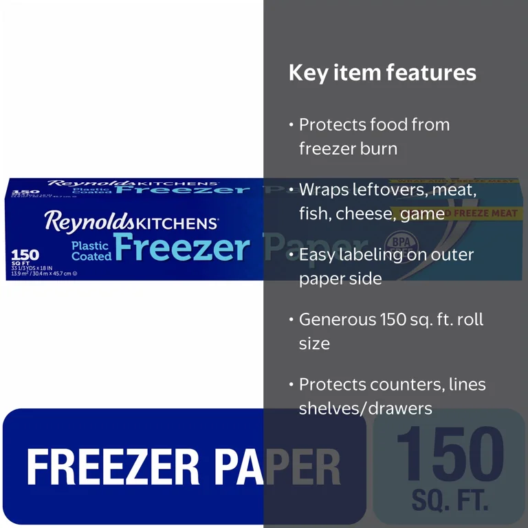 Reynolds Kitchens, Plastic-Coated Freezer Paper, 150 Square Foot Reynolds Kitchens, Plastic-Coated Freezer Paper, 150 Square Foot