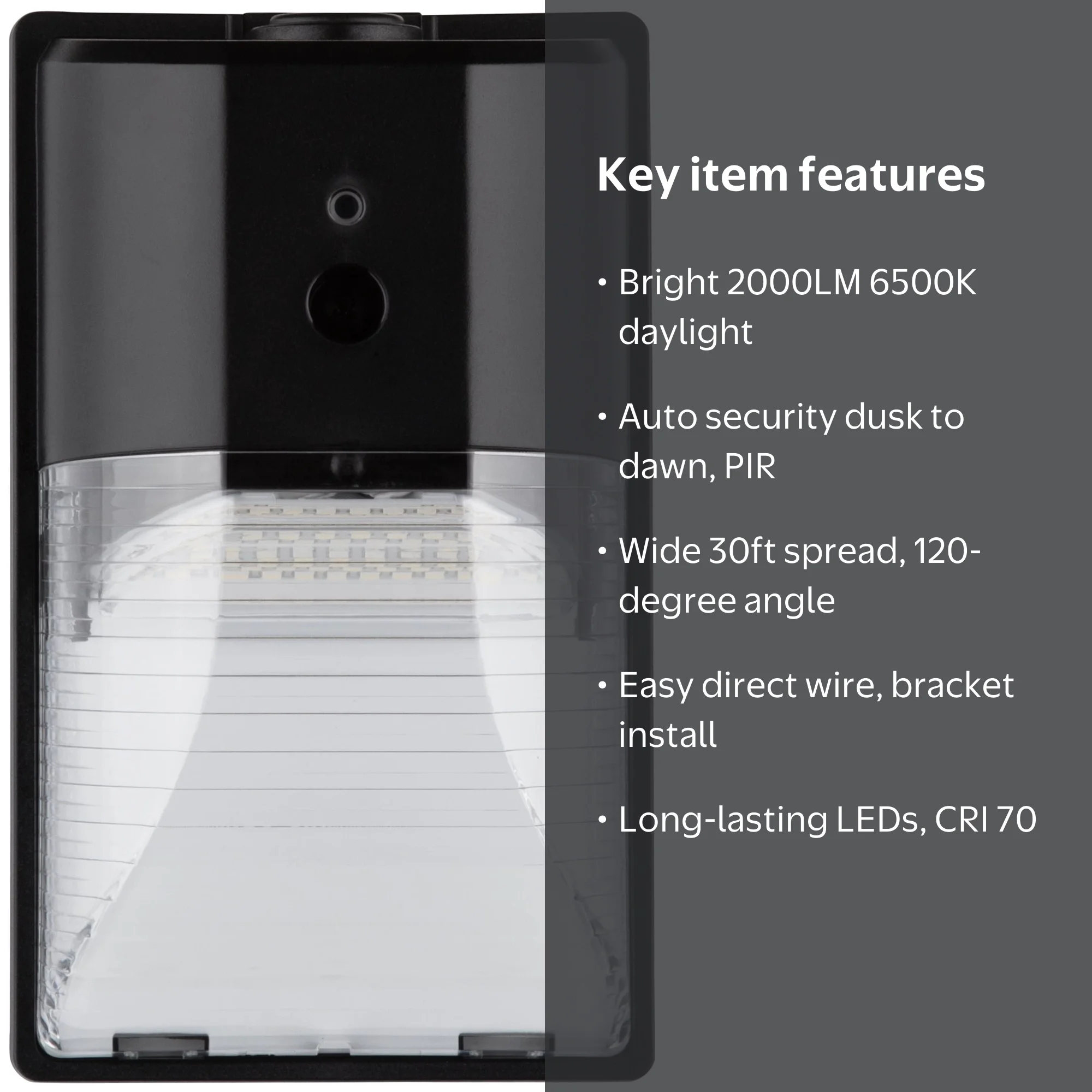 Hyper Tough Dusk to Dawn 2000 Lumens Wall Pack Light with Clear