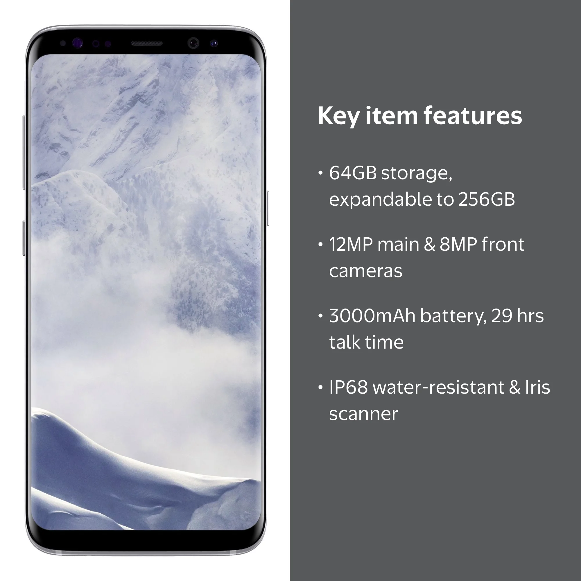 Samsung Galaxy S8 Cell Phone, 64GB, Verizon, Water-Resistant with