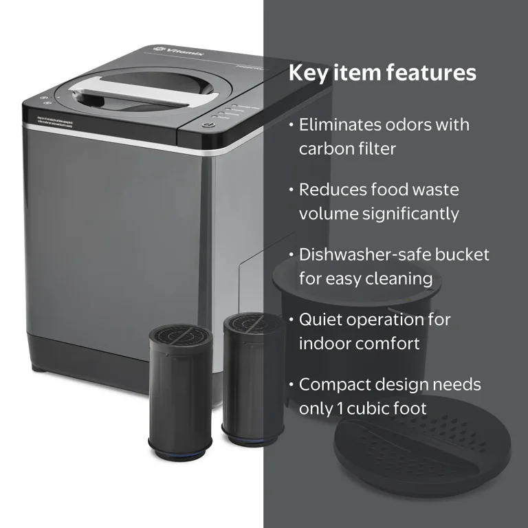 Vitamix Compact FoodCycler FC-50, Slate - Odorless & Quiet Food