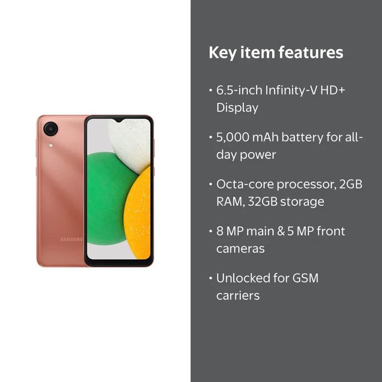 Samsung Galaxy A03 Core 本体 Samsung Galaxy A03 Core 32GB Smartphone (Unlocked), Bronze