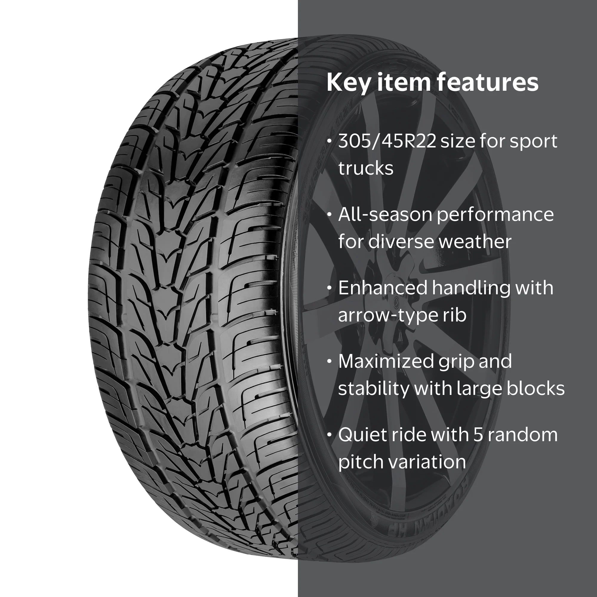 Nexen Roadian HP Sport All-Season Light Truck Tire, 305/45R22 118V