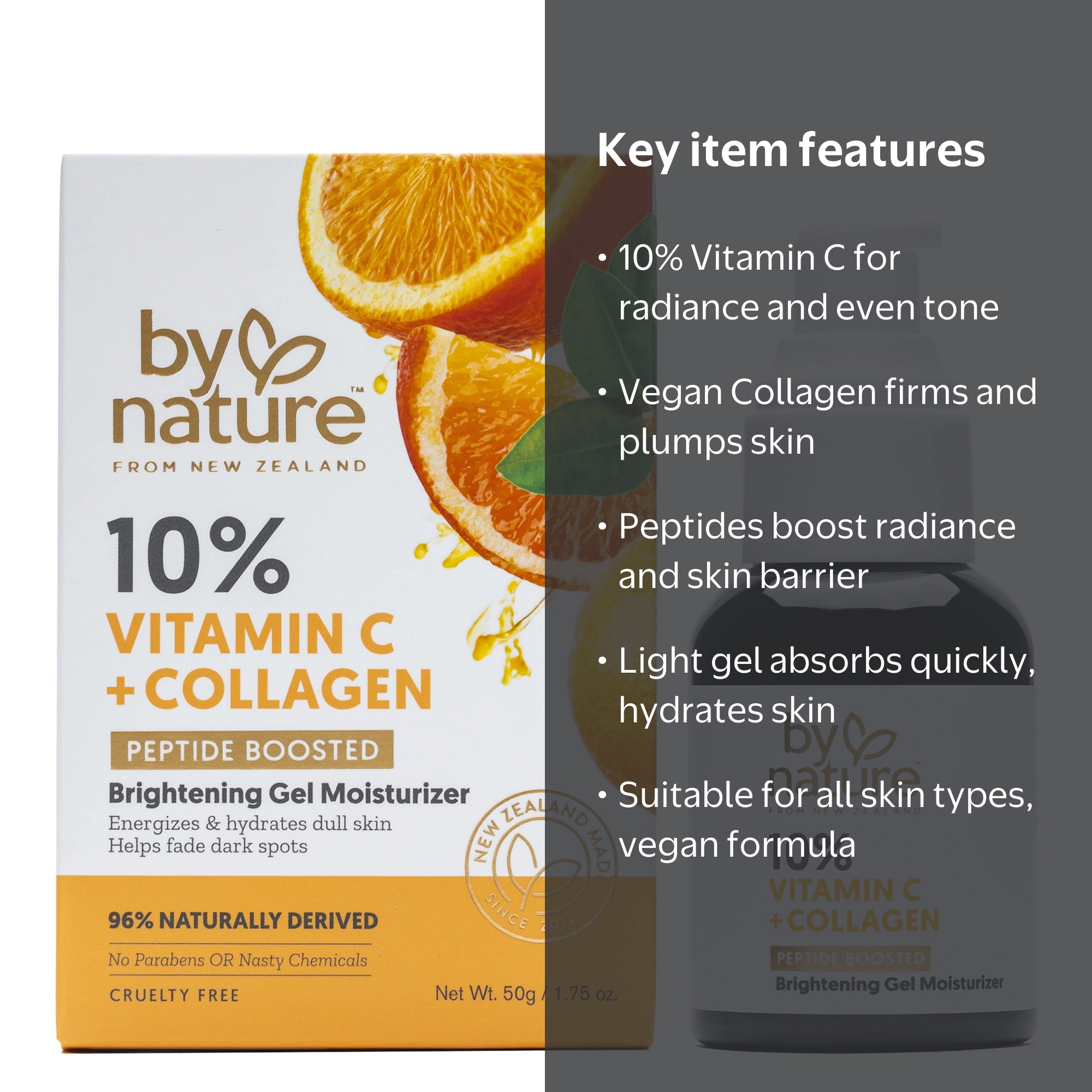 By Nature Vitamin C Collagen Peptide Brightening Gel Moisturizer