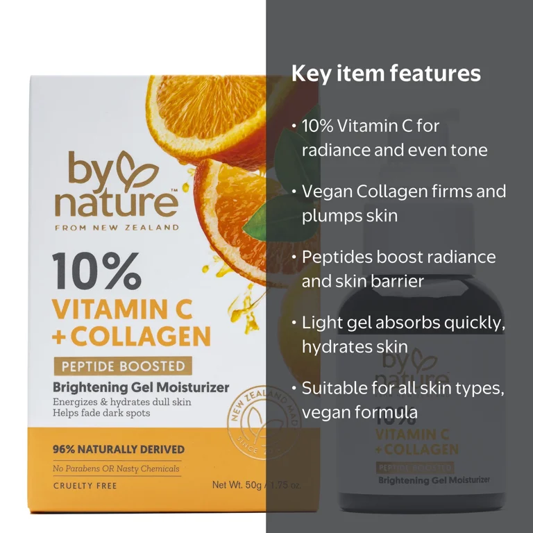 By Nature Vitamin C Collagen Peptide Brightening Gel Moisturizer