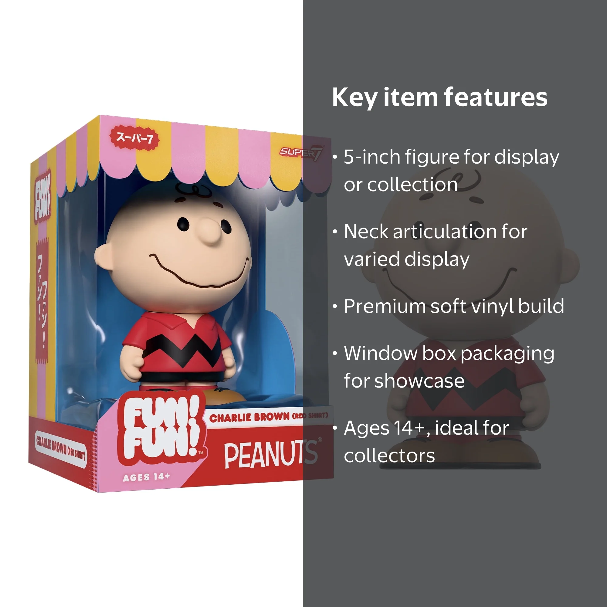 Super7 - Peanuts - FUN! FUN! - Charlie Brown (Red Shirt) - Walmart.com