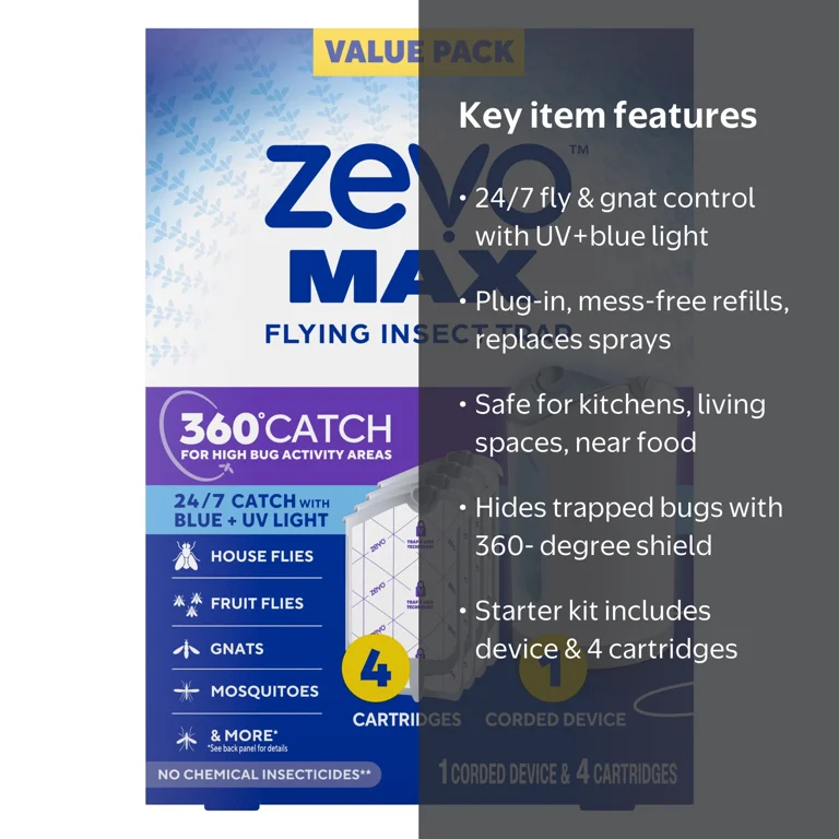 Zevo Max Flying Insect Indoor Fly Trap: Easy, Mess-Free Solution