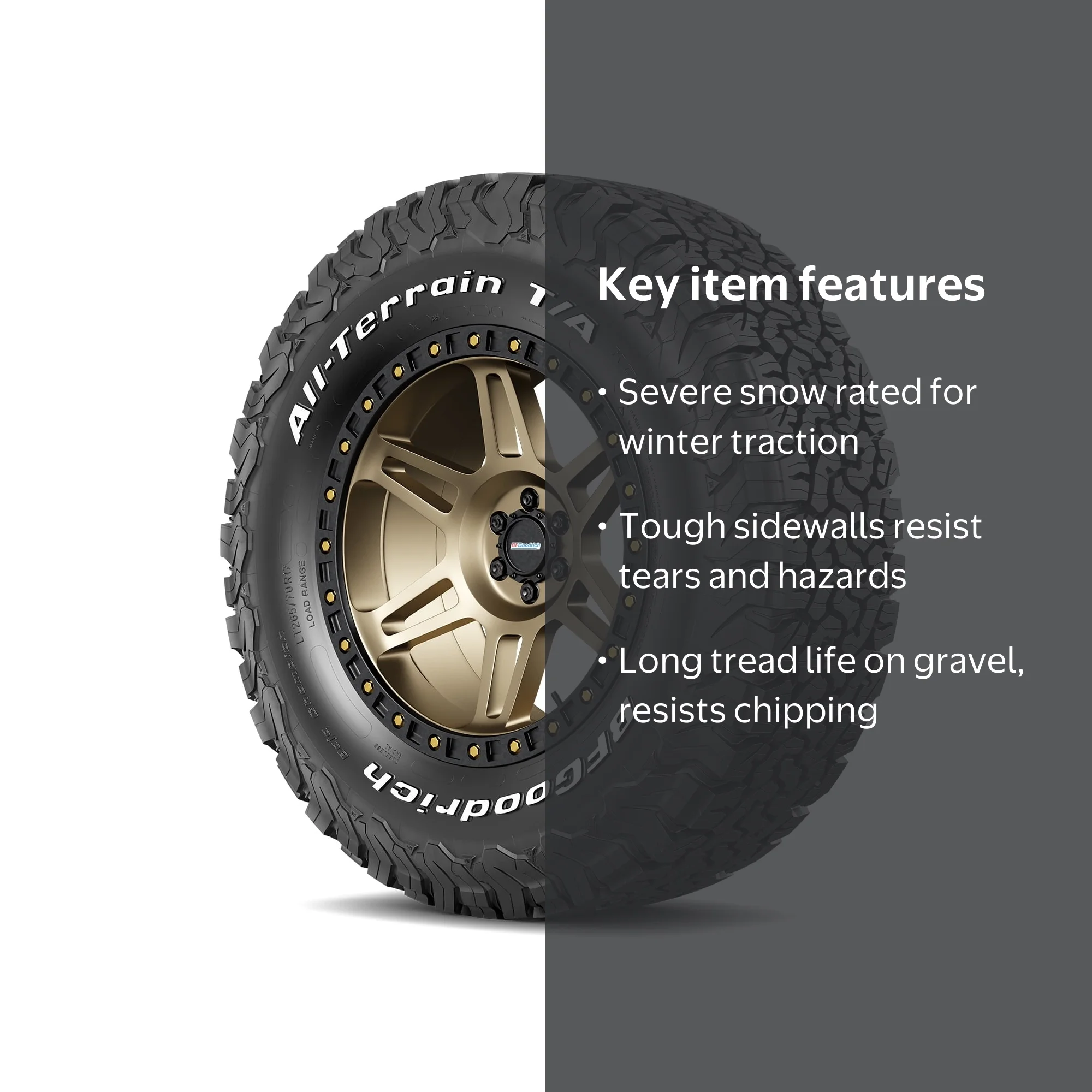 BFGoodrich All-Terrain T/A KO2 LT265/75R16/E 123/120R Tire for Mud