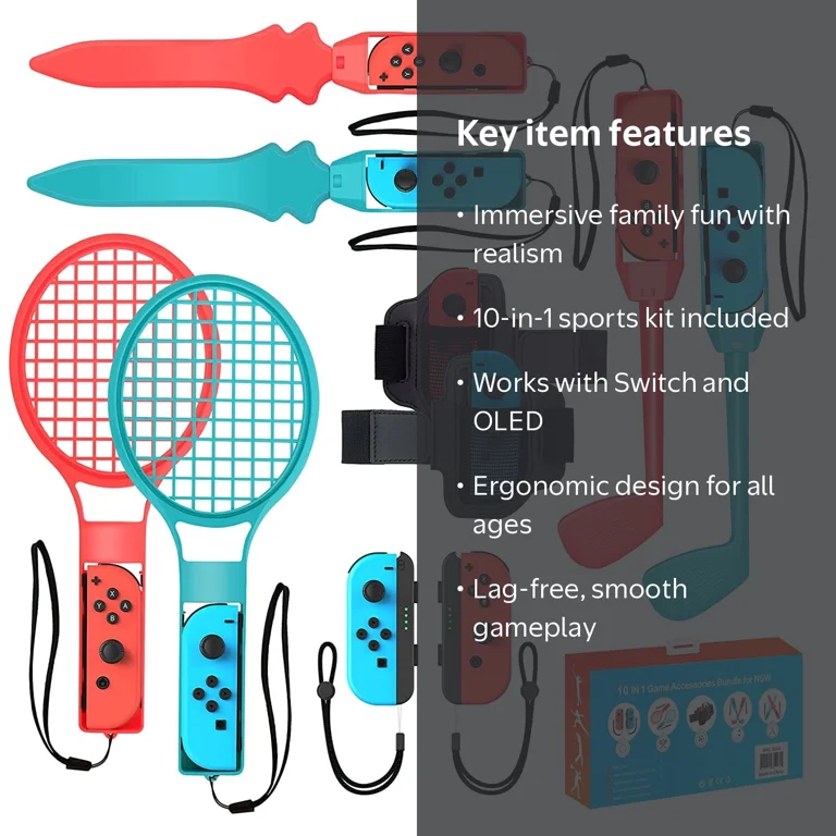 Perzomido 10-in-1 Switch Sports Accessories Kit for Switch OLED