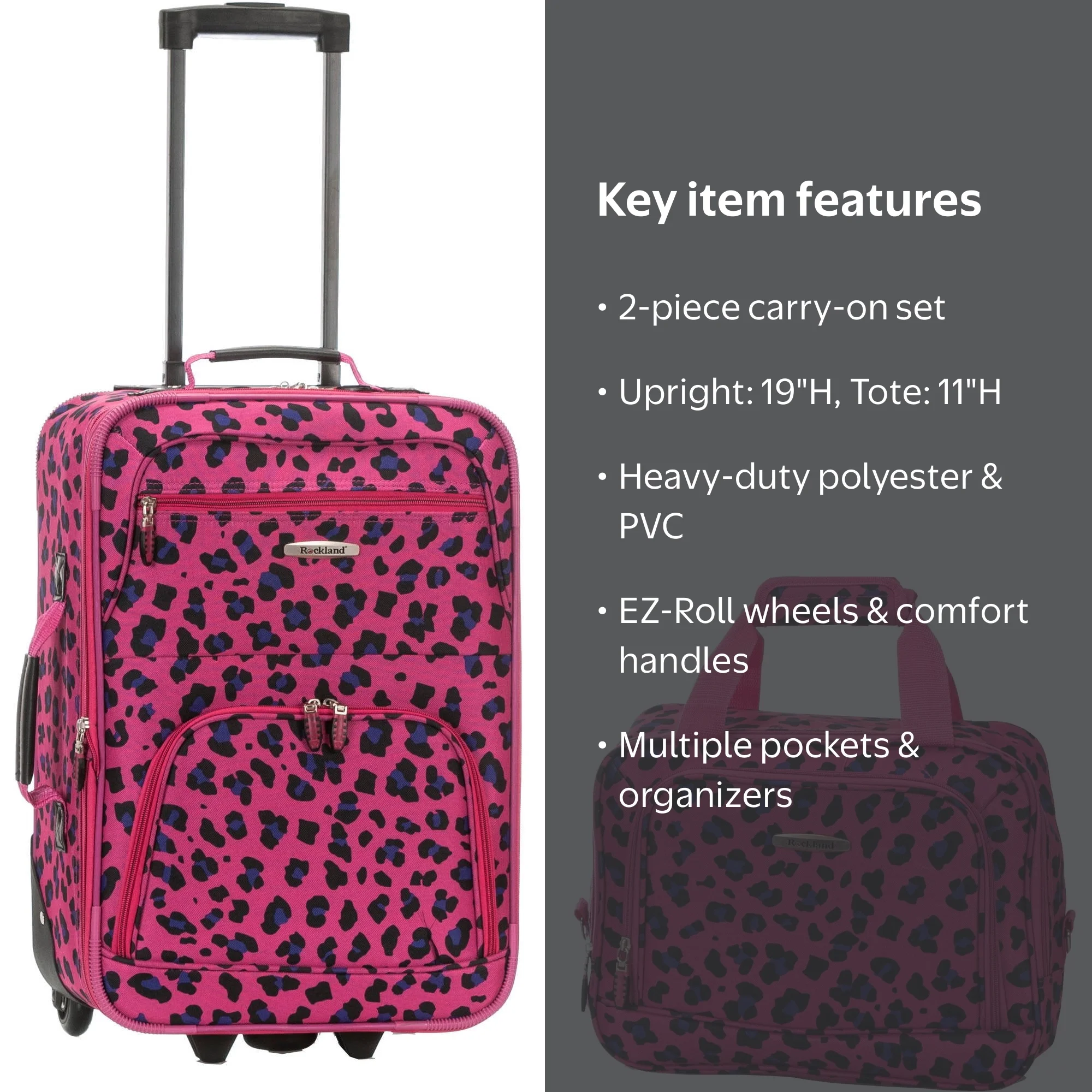 Rockland, Luggage Set, 2-Piece Carry-On, Dimensions 19