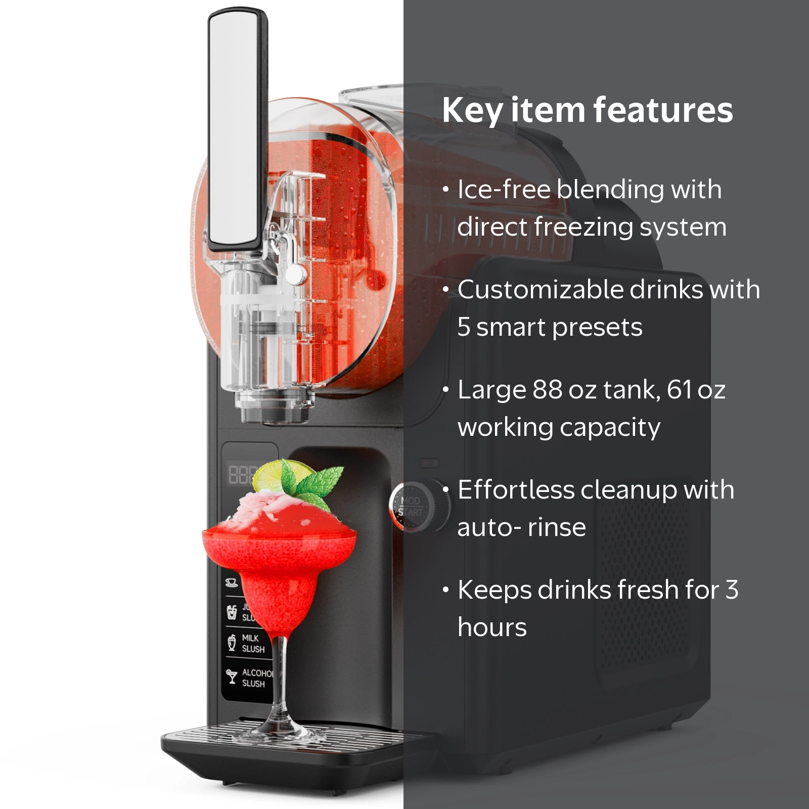 Ecojoy 88 oz Slushie Machine for Home - Frozen Drink Maker with