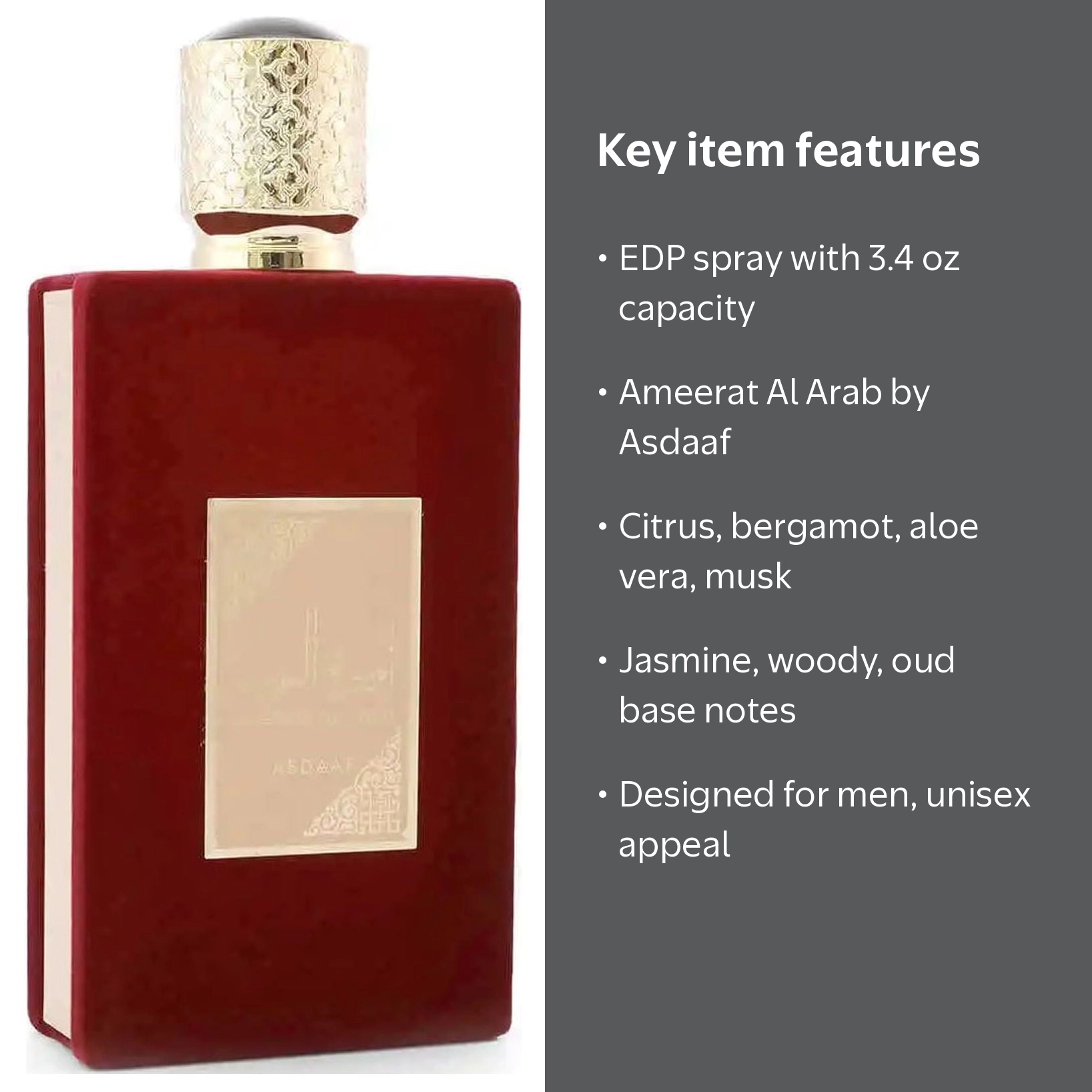 Asdaaf, men's perfume, 3.4 oz, Ameerat Al Arab, Eau de Parfum