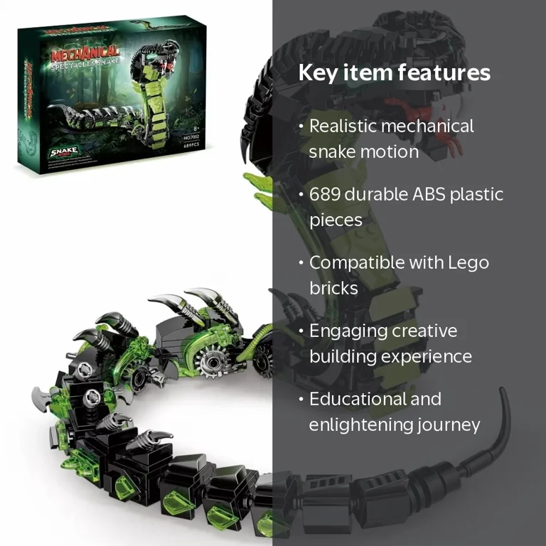 Remocguys Mechanical Spectacles snake Building Sets Animal for