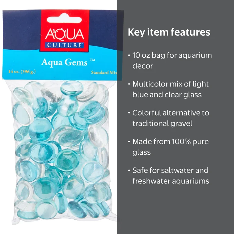Vibrant Life Aqua Glass Gems Aquarium Decor, 10 oz Bag - Walmart.com