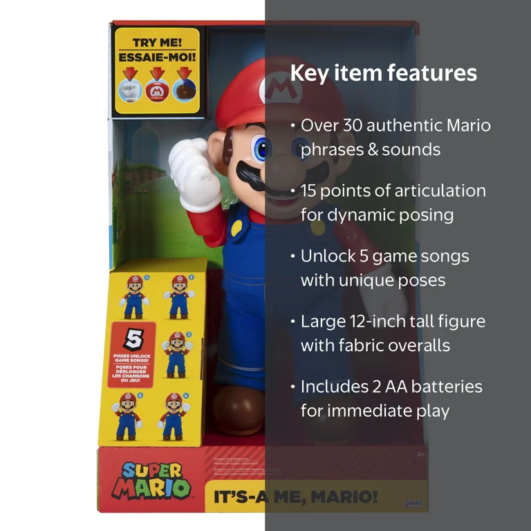 Nintendo, Action Figure, 12 inch tall Mario, with sound effects