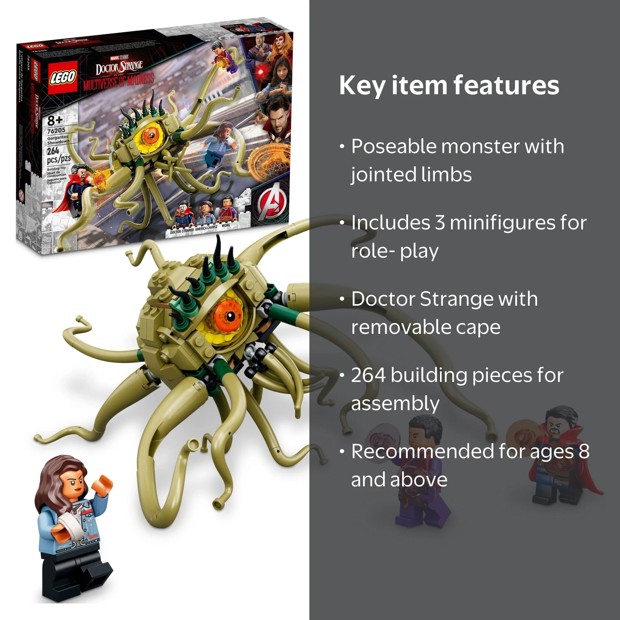LEGO Marvel Gargantos Showdown 76205, Kit with Doctor Strange