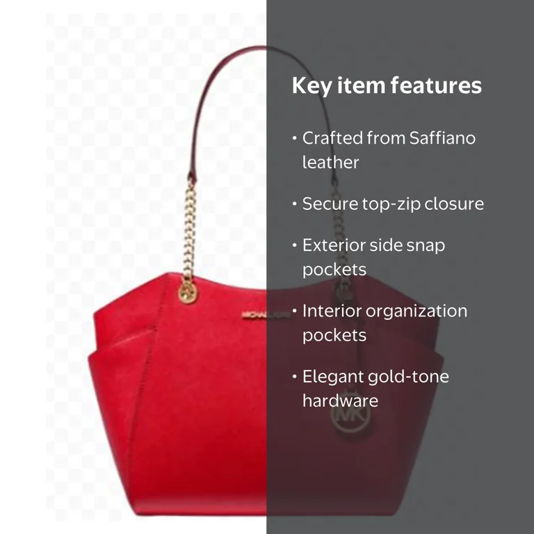 MICHAEL KORS レッド ショルダーバッグ Michael Kors Women's Jet Set Large Shoulder Bag, Saffiano Leather