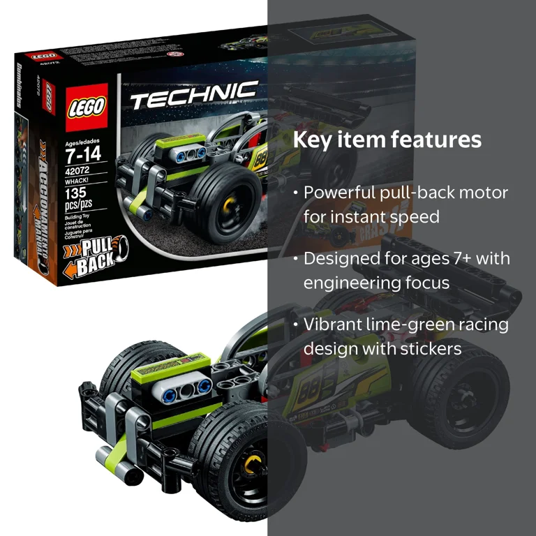 Free Shipping! LEGO Technic WHACK! 42072 Pull-Back Stunt Car