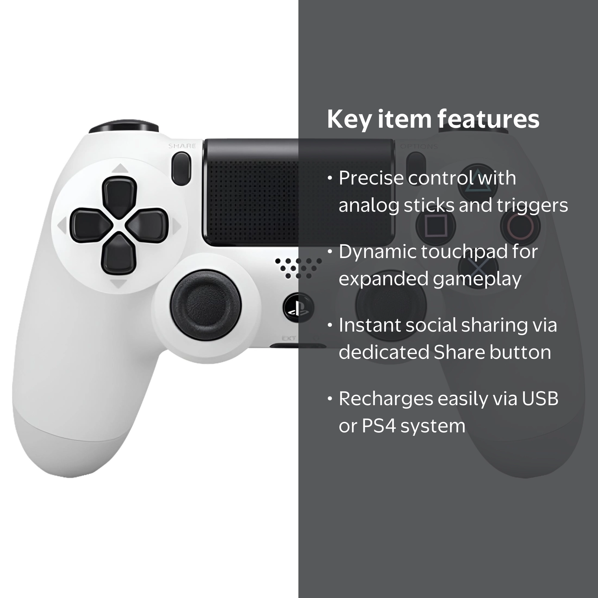 Sony PlayStation 4 Glacier White DualShock Wireless Controller